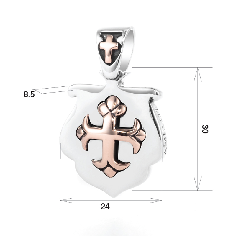 Lord Camelot Cross Motif Royal Silver Pendant Top [LC 138] | Lord