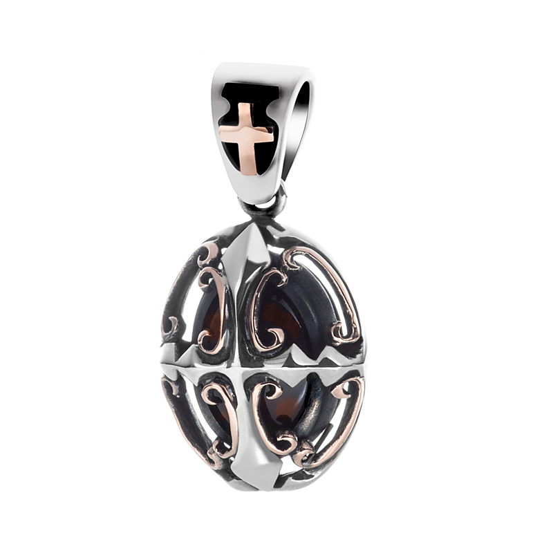 Lord Camelot Royal Silver Garnet Pendant Top [LC 933] | Lord Camelot