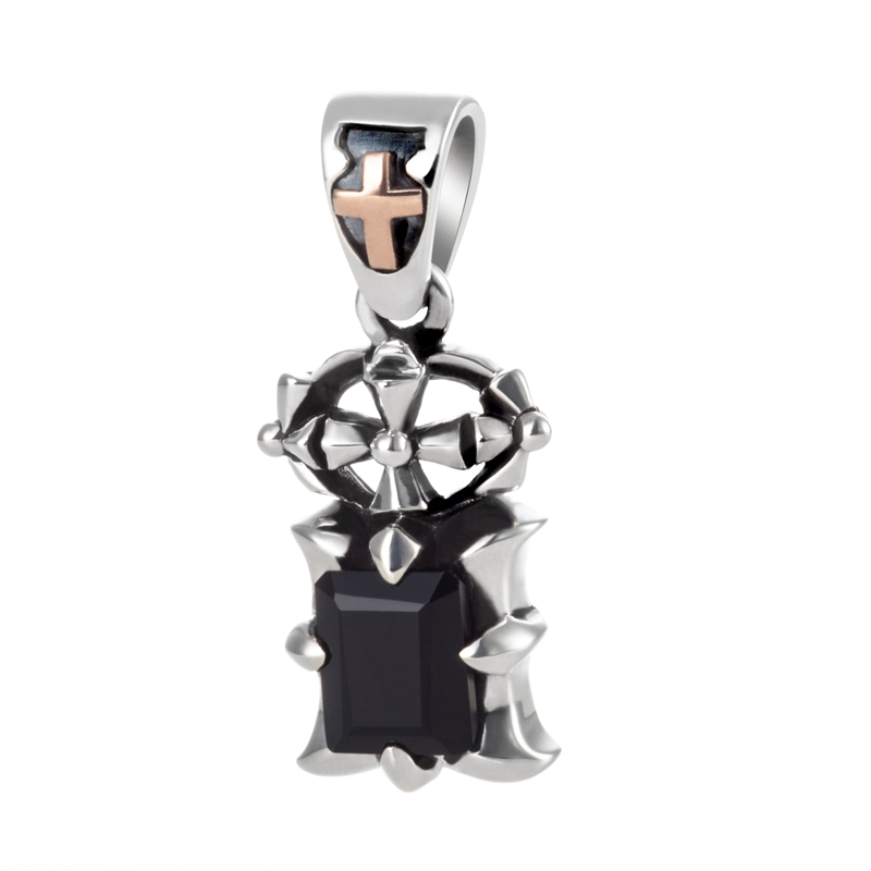 Lord Camelot Royal Silver Onyx Pendant Top [LC 980] | Lord Camelot