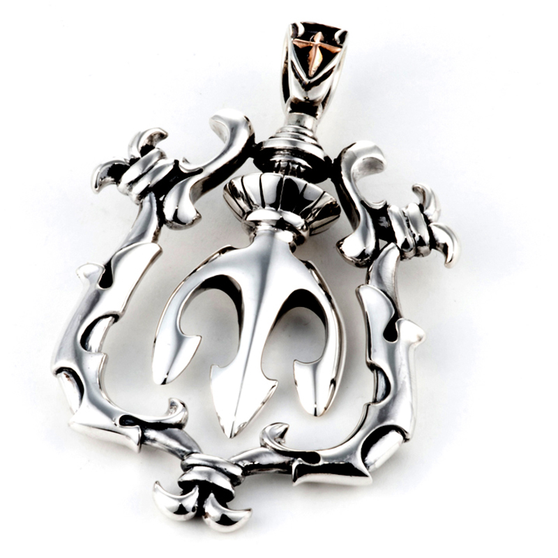 Lord Camelot Candlestick Motif Silver Pendant Top [LC 163] | Lord